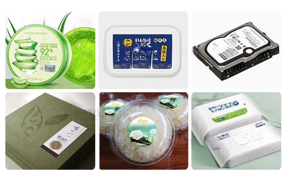 Commercial Printing And Packaging - เครื่องติดฉลากอัตโนมัติสำหรับบรรจุภัณฑ์อาหาร แบบติดฉลากบนพื้นผิวเรียบ สำหรับพิมพ์ราคา วันที่ รหัส QR