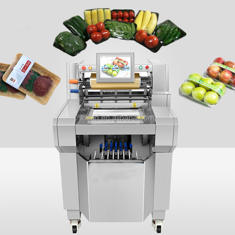 Commercial Printing And Packaging - เครื่องพันฟิล์มพลาสติกอุตสาหกรรมแบบอัตโนมัติ พร้อมฟังก์ชันพิมพ์ สำหรับการบรรจุภัณฑ์ถนอมอาหารอัตโนมัติ